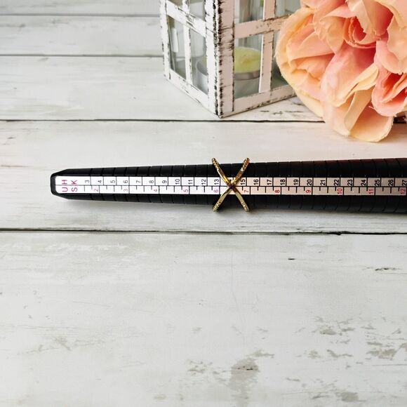 NEW Gold Tone Rhinestone X Crossed Women's Ring Size 6.5 Eclectic Funky - Picture 4 of 4